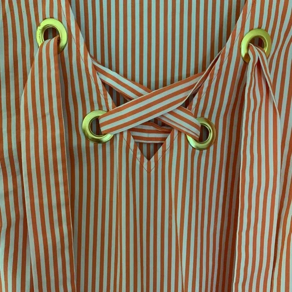 Michael Kors orange-red bell-sleeved blouse - Picture 2 of 4